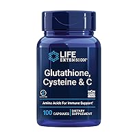 Life Extension Glutathione, Cysteine & C - Antioxidant Supplement Pills with Vitamin C, L-Glutathione Reduced & L-Cysteine - For Liver Health Support & Detox - Gluten Free, Non-GMO - 100 Capsules