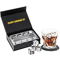 Ice Stone Reusable Whiskey Balls Stainless Steel Ice Cubes Metal Ice Sphere  Cubes Beverage Chilling Rocks for Red Wine Bar Beer Scotch Vodka
