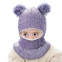 Bbaby Winter Hat Scarf Set, Toddler Kids Earflap Hood Scarves Caps Warm Fleece Lined Infant Beanie Balaclava Hats