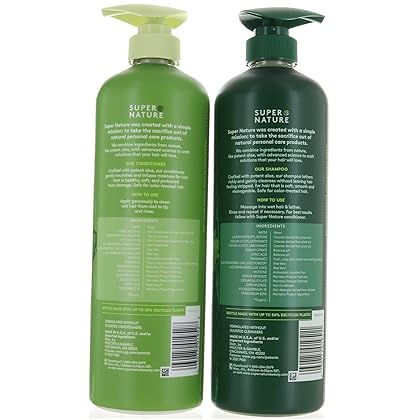 Super Nature Potent Aloe Gentle Moisture Shampoo and Conditioner Sulfates Free, 30 Fl Oz