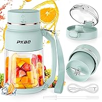 Portable Blender for Shakes and Smoothies, Juicer with 15-Second Ice-Crushing Power, 10 Blades, 32 Oz Rechargeable USB-C Personal Blender with Straw, BPA Free Smoothie Blender, Green