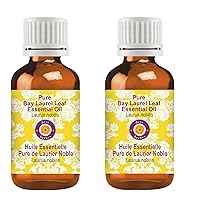 Deve Herbes Pure Bay Laurel Leaf Essential Oil (Laurus nobilis) Steam Distilled (Pack of Two) 100ml X 2 (6.76 oz)