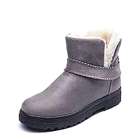 Womens Frosted Monk Straps Ankle Boots with Fur Lining in Winter