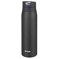 Water Bottle, 20.3 fl oz (600 ml), Sahara Mug, Stainless Steel Bottle, One Touch, Lightweight, Ebony Black, MCX-A602KE