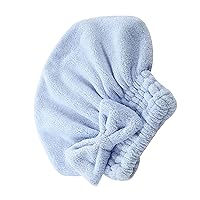 Super Absorbent Microfiber Hair Drying Towel with Elastic Force Closure Soft and Fast Dry Wrap for Women and Men Thick Fleece Hair Wrap
