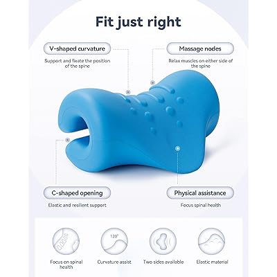 Mua BLABOK Neck Stretcher Neck and Shoulder Relaxer,Portable Cervical  Traction Device Neck Stretcher,Neck Posture Corrector Chiropractic Pillow  for TMJ Pain Relief and Cervical Spine Alignment-Blue trên  Mỹ chính  hãng 2024