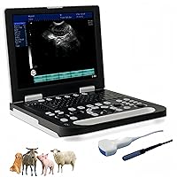 Ruisheng N50 Veterinary Ultrasound Machine with 15 inch Large HD LCD Screen with Two sockets for Pets and Farm Animal Pregnancy Test Packed with 3.5 MHz Convex and 6.5 MHz Rectal Linear Probe