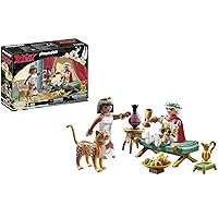 Playmobil 71270 Asterix: Caesar and Cleopatra - with Two Characters, A Leopard, A Long Chair for The Queen and Accessories - The Adventures of Obelix - History & Imaginary - from 5 Years Old