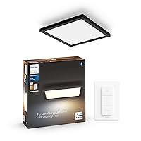 White Ambiance Aurelle Smart LED Panel Light Inc. Dimmer Switch [30x30cm - Black] for Indoor Home Smart Lighting, Wall, Ceiling, Bedroom, Livingroom