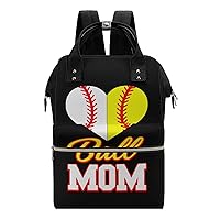 Funny Ball Mom Softball Baseball Waterproof Mommy Backpack Large Capacity Nappy Bag Multifunction Travel Bag