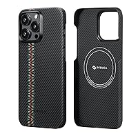 pitaka Case for iPhone 15 Pro Compatible with MagSafe, Slim & Light iPhone 15 Pro Case 6.1-inch with a Case-Less Touch Feeling, 600D Aramid Fiber Made [Fusion Weaving MagEZ Case 4 - Rhapsody]