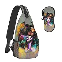 African American Afro Woman sling bag for women crossbody chest bags Sling Backpack (Glasses case included)
