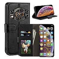 Case for Cubot Kingkong AX, Magnetic PU Leather Wallet-Style Business Phone Case,Fashion Flip Case with Card Slot and Kickstand for Cubot Kingkong AX 6.58 inches Black