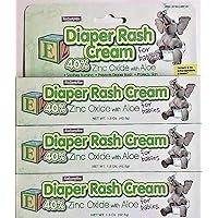 Diaper Rash Cream with Zinc Oxide and Aloe, 3-ct
