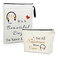 Dispatcher Appreciation Gifts Makeup Bag Book Sleeve 911 Dispatcher Retirement Gifts 911 Operator Thank You Gifts Book Protector Pouch Cosmetic Bag Dispatcher Gift Emt Emergency Dispatcher