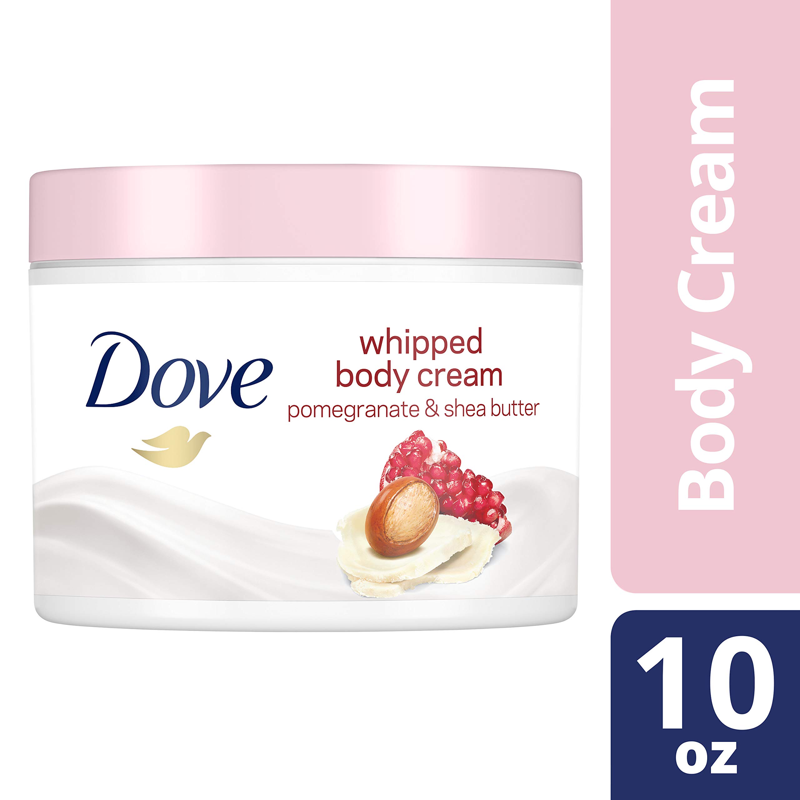 Dove Whipped Body Cream Dry Skin Moisturizer Pomegranate and Shea Butter Nourishes Deeply, 10 Oz