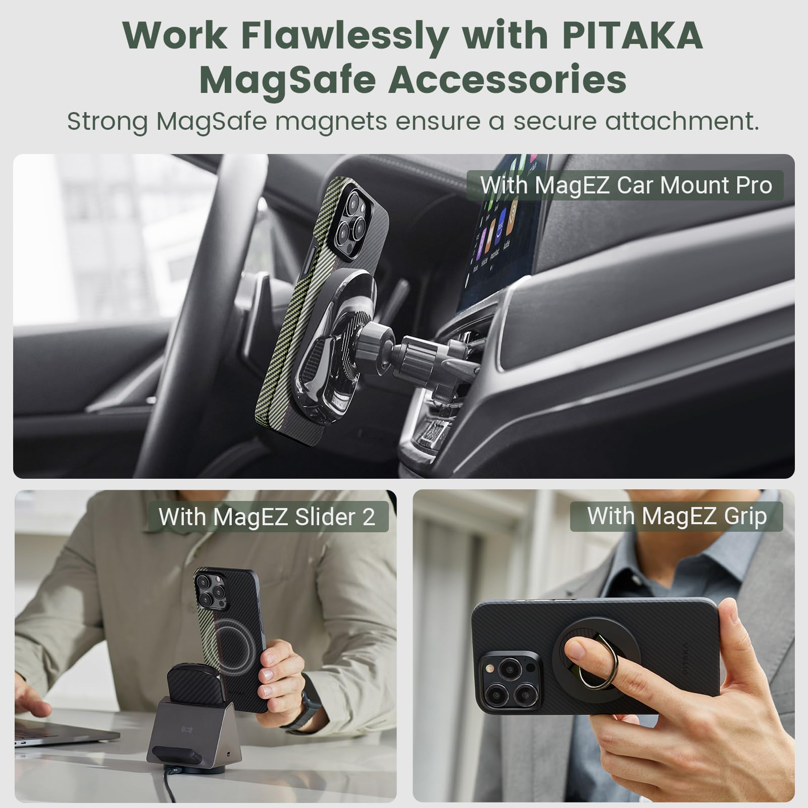 PITAKA Case for iPhone 15 Pro Max Compatible with MagSafe, Slim & Light iPhone 15 Pro Max Case 6.7-inch with a Case-Less Touch Feeling, 600D Aramid Fiber Made [Fusion Weaving MagEZ Case 4 - Overture]
