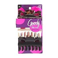 Goody Large Claw Hair Clips, Assorted Neutral Colors, 3-count