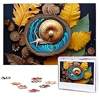 Snail On Edge Print Puzzles Personalized Puzzle for Adults Wooden Picture Puzzle 1000 Piece Jigsaw Puzzle for Wedding Gift Mother Day