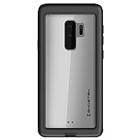 Ghostek Atomic Slim Galaxy S9 Plus Clear Case with Space Metal Bumper Super Tough Shockproof Heavy Duty Protection Wireless Charging Compatible Cover 2018 Galaxy S9 Plus (6.2 Inch) - (Black)