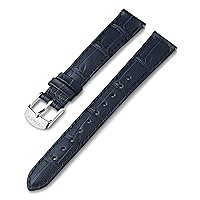 Timex 16mm Genuine Leather Strap – Blue with Silver-Tone Buckle