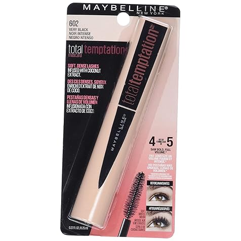 Maybelline New York Total Temptation Washable Mascara, Very Black, 0.27 fl. oz.