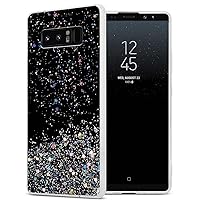 Case Compatible with Samsung Galaxy Note 8 in Black with Glitter - Protective TPU Silicone Cover with Sparkling Glitter - Ultra Slim Back Cover Case