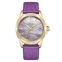 Womens Watch Automatic Diamond Rose Gold Tone Leather Strap Fashion Watches CA1206ML