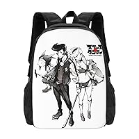 Anime Space Dandy Backpack Cartoon Large Capacity Backpacks Laptop Backpack Lightweight Canvas Shoulder bag Outdoor Travel 16-Inch Black