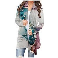 Long Sleeve Cardigan for Women Overszied Open Front Kimono Sweatshrits with Pockets Soft Loose Fit Tunic Shirts