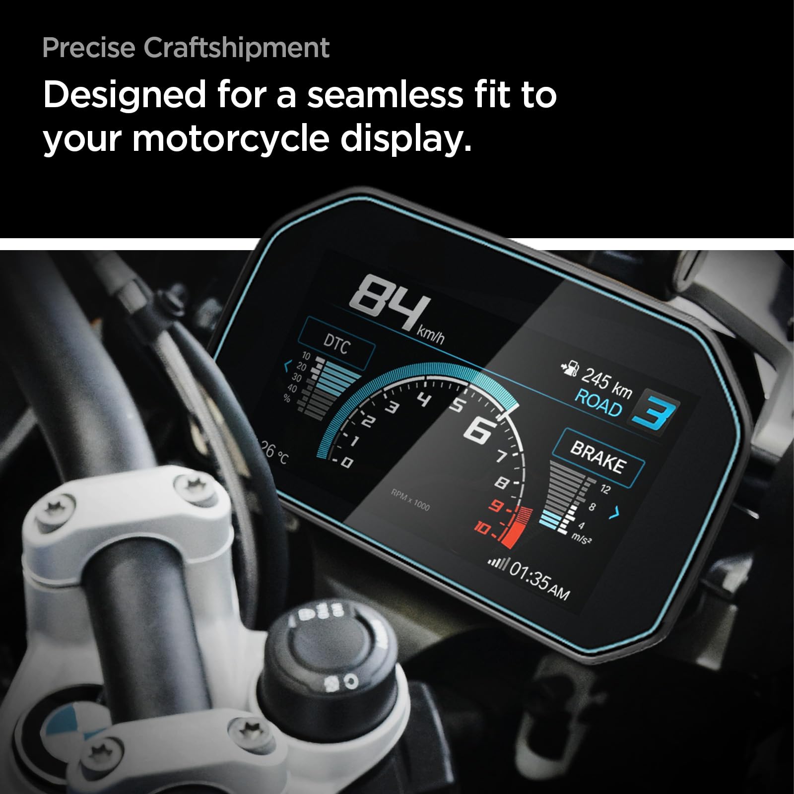 Spigen Tempered Glass Screen Protector [GlasTR Slim] designed for BMW R1250GS (2018/2019/2020/2021/2022/2023) 6.5 inch Touchscreen - Crystal Clear