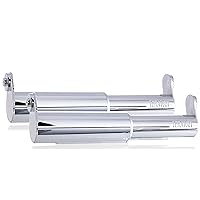 Extender for Extra Large Toilet Paper, Converts TP Holders to Fit Double Rolls and Triple Rolls, Extended Tabs Fit Most TP Fixtures, Easy to Use, Silver/Chrome, 2 Units