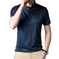 Summer Men's Short-Sleeved T-Shirt Lapel Fashion Business Half-Sleeve Light Luxury Ice Silk T-Shirt