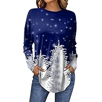Long Sleeve Blouses for Women Sexy Tie Dye Oversized Sweatshirts Crew Neck Casual Cute Tops Comfy Tunic Tops