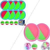 Ayeboovi Beach Pool Toys Toss and Catch Ball Set Outdoor Toys for Kids Beach Pool Yard Games with 10 Paddles 6 Balls for 3 4 5 6 7 8 + Year Old Boys Girls Toys Easter Gifts
