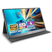 KYY Portable Monitor 15.6inch FHD 1080P USB-C Laptop HDMI Gaming Monitor w/Premium Smart Cover & Dual Speakers, External HDR Computer Display for PC MAC Phone Xbox PS4 Switch