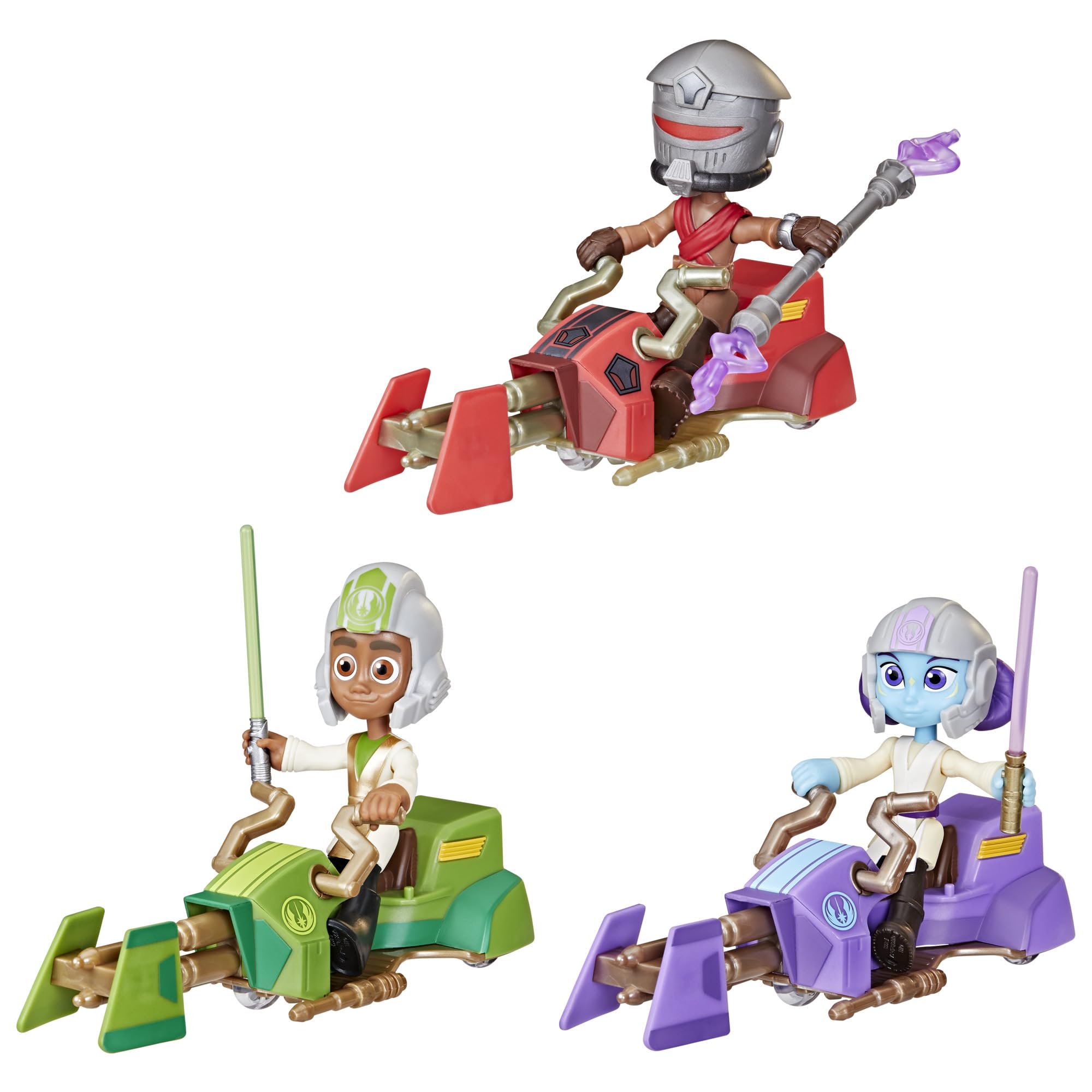 STAR WARS Young Jedi Adventures Speeder Adventure Pack, 3-Pack Action Figures & Vehicles, 4-Inch Scale Preschool Toys for 3 Year Old Boys & Girls (Amazon Exclusive)