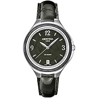 Certina Women's C0182101605700 DS Queen 36mm Black Dial Leather Watch