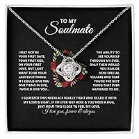 To My Soulmate Necklace, To My Beautiful Soulmate, To My Wife Necklace, Gift for Wife Girlfriend, Anniversary Necklace, Valentine's Day Necklace, Soulmate Gift, Sterling Silver, Cubic Zirconia