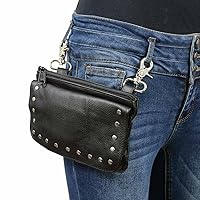 Milwaukee Leather MP8855 Women's Black Leather 'Studded' Hip Belt Bag - One Size