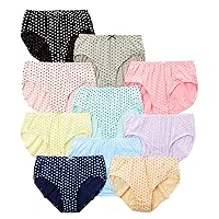 Nissen Women's Panties, Set of 10, 100% Cotton, Elastic Won't Touch the Skin, Large Size