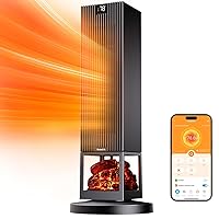 GoveeLife Smart Space Heater Max for Indoor Use, 80°Oscillation, Night Light, 1500W Fast Heating with Thermostat, 24H Timer, 5 Modes, App & Voice Control, Electric Heater Safe for Bedroom Home Office