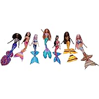 Disney The Little Mermaid Ultimate Ariel Sisters 7-Pack Set, Collection of 7 Fashion Mermaid Dolls, Toys Inspired by the Movie