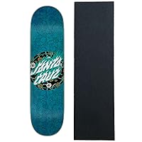 Santa Cruz Skateboard Deck Floral Flame Dot Blue 8.25