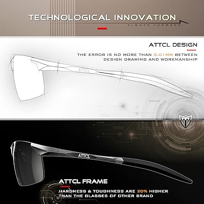 ATTCL Men's Fashion Driving Polarized Sunglasses for Men - Al-Mg metal Ultralight Frame