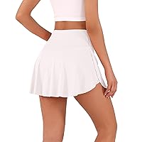 ODODOS Women's Tennis Skirts with Pockets Crossover High Waist Built-in Shorts Athletic Golf Skorts
