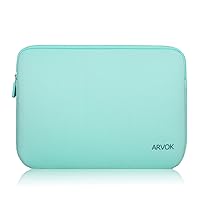 ARVOK 13 13.3 14 Inch Laptop Sleeve Case for MacBook Pro 14 2021/Water-Resistant Notebook Chromebook Computer Pocket Briefcase Carrying Bag Pouch Skin Cover for HP/Dell/Lenovo/Asus/Acer, Light Green