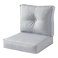 Greendale Home Fashions Outdoor 2-Piece Sunbrella Fabric Deep Seat Cushion Set, Granite