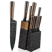 Bfonder 11pcs Kitchen Knife Set Knife Block Set with Sharpener Black,  Japanese Knife Set with Block Stainless Steel Knives with Stylish Modern  Acrylic