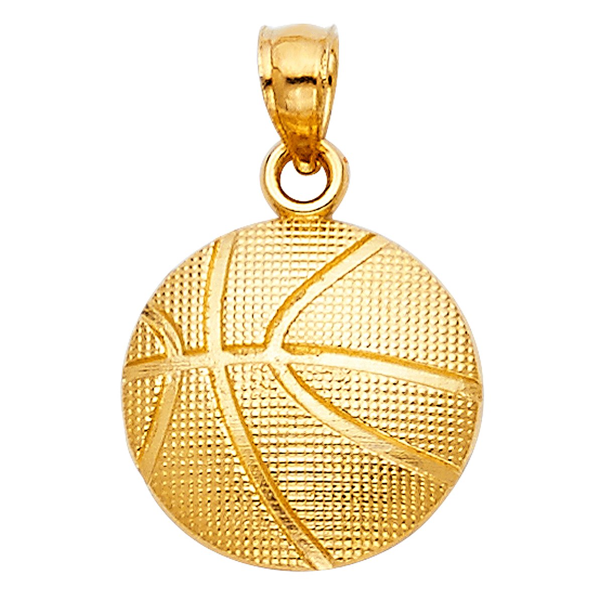 14k Yellow Gold BasketBall Ball Pendant